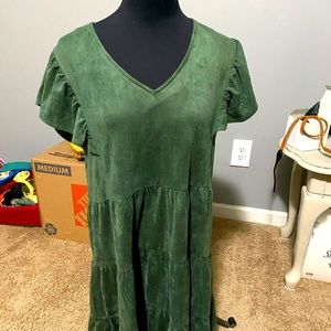 Green suede dress VOY